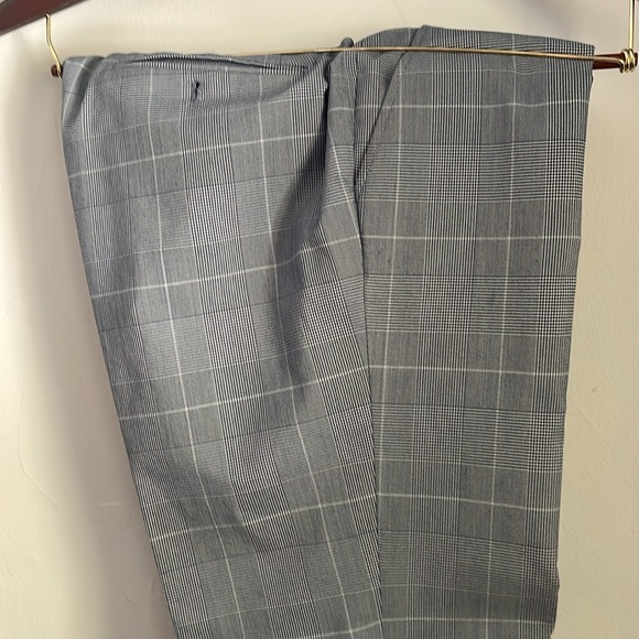 Suit set blue squares modern like new 3 times used slim fit size L pants 34X32 - Picture 5 of 8